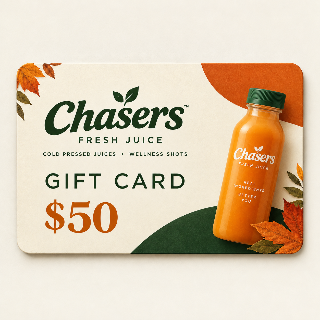 Chasers Fresh Juice $50 Gift Card
